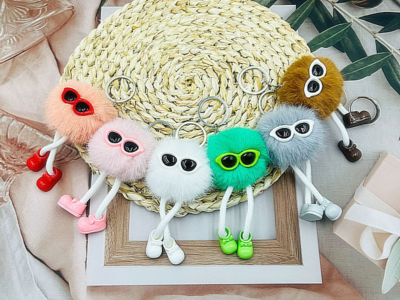 Creative plush cartoon shoes keychain cute small briquettes doll bag pendant car ornaments gift toys