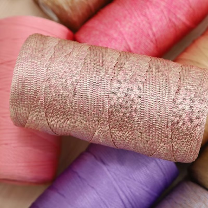 Mercerized Cotton and Linen Thick Ice Silk Hand-Knitted Hook Hat Hook Bag Cushion Bright Silk Thread Hollow Thread Hook Hat Wool Ball