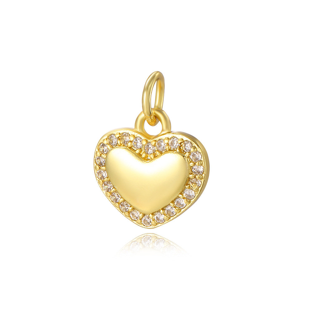 Picture of Exquisite and Small Irregular Convex Love Pendant Gloss Peach Heart Pendant DIY Bracelet Necklace Accessories