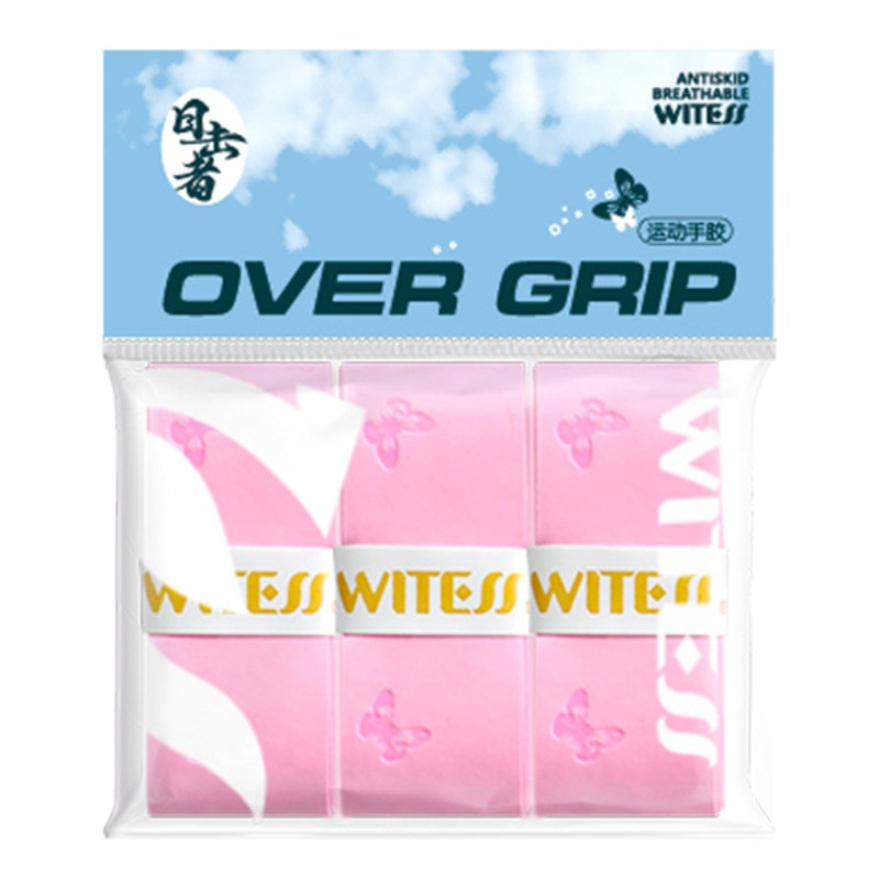 Witess Badminton Racket Rubber Tennis Racket Sweat-Absorbent Breathable Sticky Flat Rubber Non-Slip Handle Wrap Strap