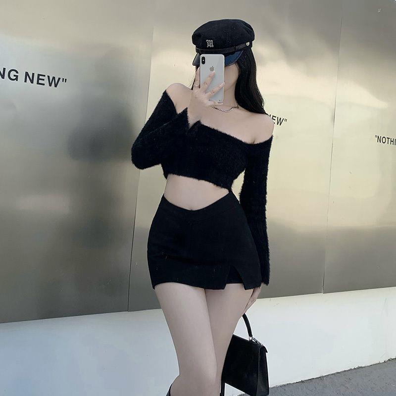 Sexy High Waist Black Hip Skirt Women's 2023 Autumn and Winter New Arrival Skirt Spice Girls Tight Slim Skirt Pants