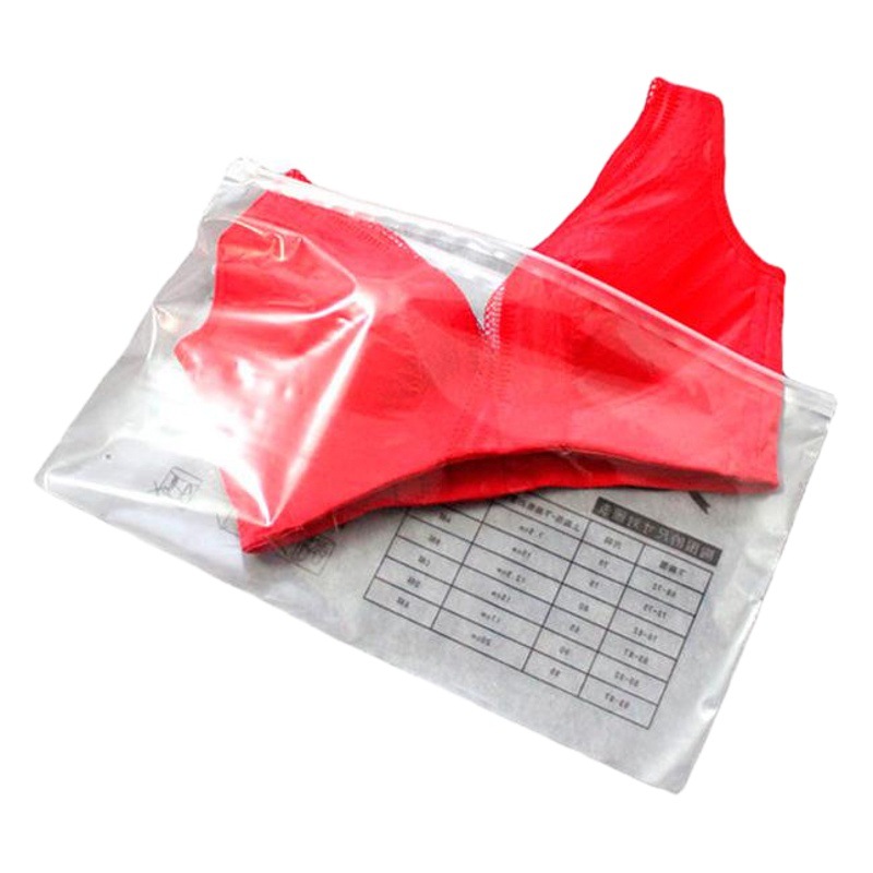Thickened Transparent Frosted Intimates Packaging Bag Bra Intimates Zipper Bag Socks Pe Self-Sealing Plastic Bag Spot Horizontal Version