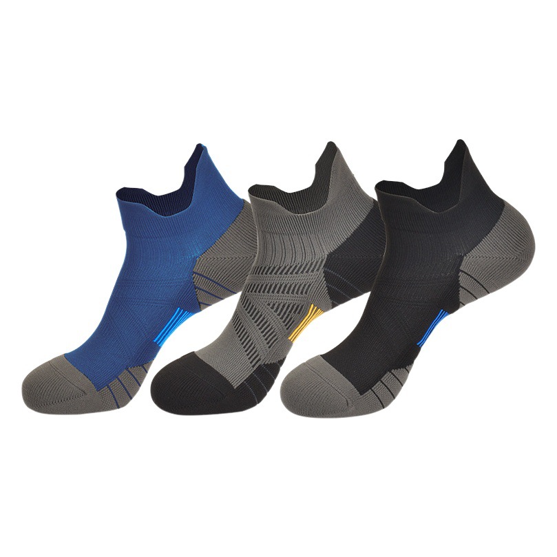 Coolmax Running Socks 7A Antibacterial Socks Men's Summer Deodorant Sweat-Absorbent Anti-Slip Pressure Socks Short-Tube Breathable Sports Socks
