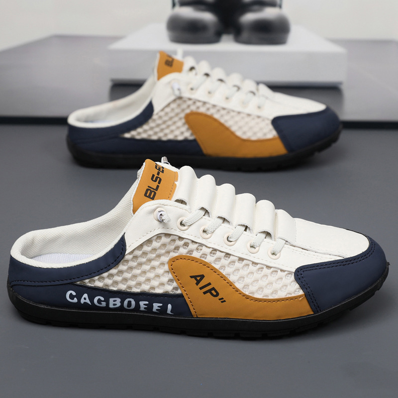 Baotou Half Shoes Men's 2025 Summer New Mesh Breathable Slip-on Lazy Shoes Fashionable All-match Breathable Mesh Shoes