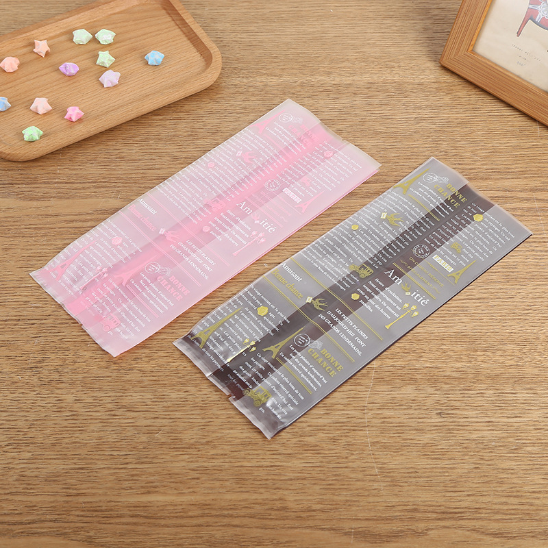 Mocha pictorial Mid-Autumn Festival translucent back seal flat moon cake bag biscuit bag plastic bag 50 pcs/piece 10*25