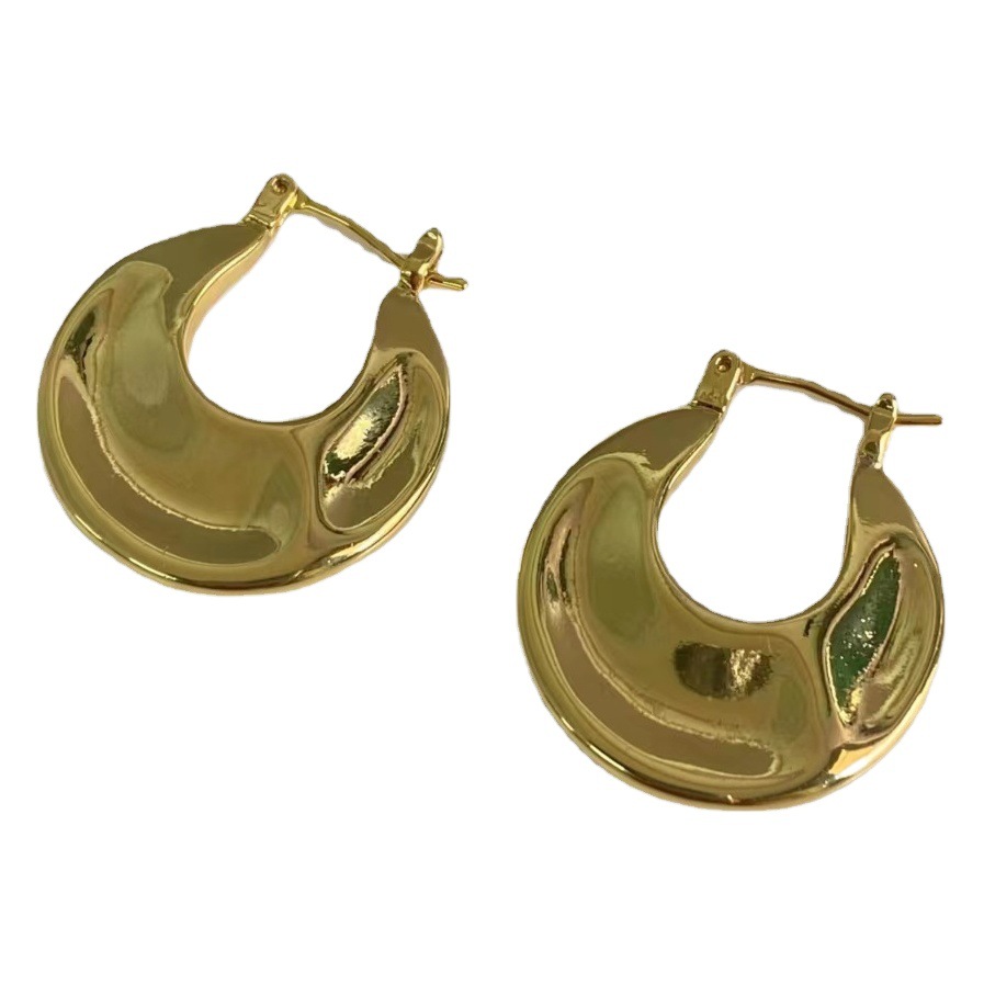 French Retro Celi Cold Style Fashion Pleated Texture Concave-convex Water Ripple Advanced Texture Earrings Jewelry for Women