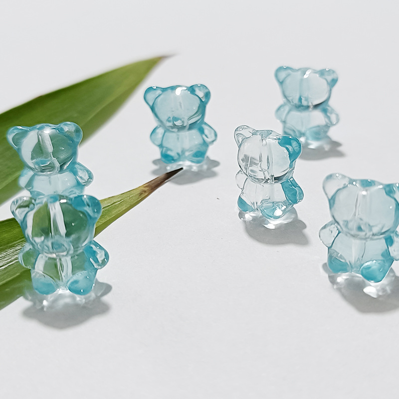 Picture of Hope letter hug bear loose beads bracelet jewelry accessories DIY hairpin accessories Czech glass jewelry accessories