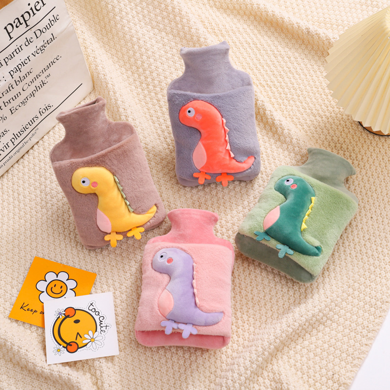 Picture of Cartoon Pvc Hot Water Bottle Filled with Water, Thickeneded Explosion-Proof Ring, Warm Hand Treasure, Removable and Washable Baby Warmer, Wholesale Dinosaur