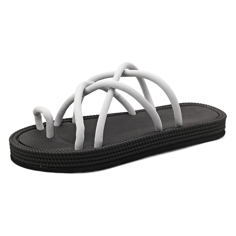 2025 New Summer Style Men's Braided Rope Flip-Flops Non-Slip Wear-Resistant Casual Versatile Outdoor Sandals Wholesale