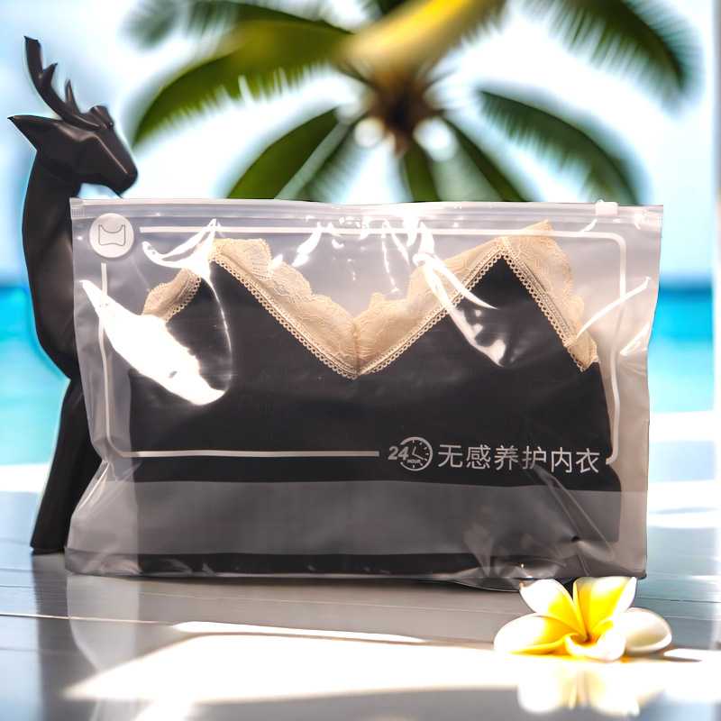 Seamless Bra Packaging Bag, Tube Top, Beautiful Back Bra Zipper Bag, Body Intimates All-In-One Vest, Transparent Bag, Horizontal Pull Bag