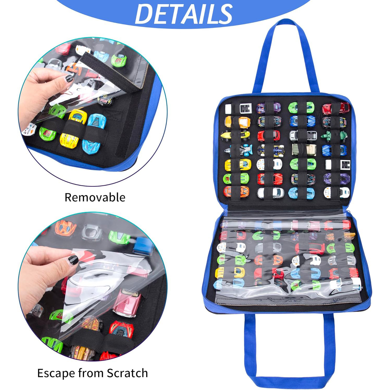 Picture of Cross-border portable toy car storage bag portable felt children's toy car storage bag can hold 52 toy cars