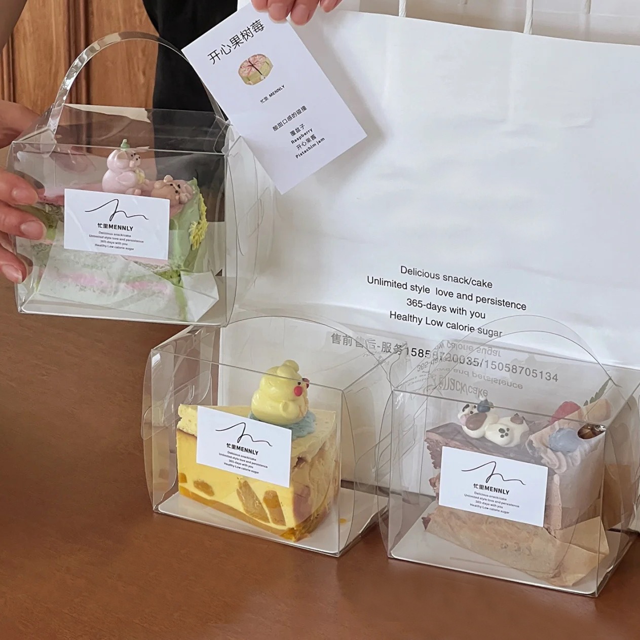 Portable Cake Transparent Box Disposable Triangle Lasagna Box Cut Cake Packaging Box Mousse Baking Packaging Box
