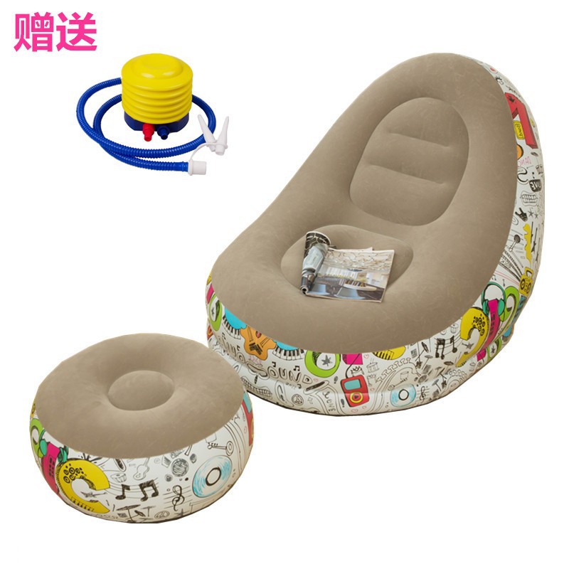Picture of Cross-border Spot Thickened Flocking Inflatable Sofa Lazy Sofa Internet Celebrity Single Comfortable Sofa Nap Recliner Creative