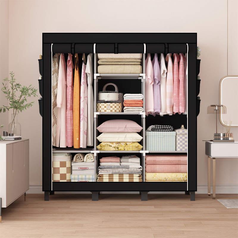 Picture of Big Foot Cloth Wardrobe Simple Wardrobe Amazon Hot-selling Bedroom Wardrobe Storage Dormitory Bedroom Hanging Wardrobe Clothes Cabinet