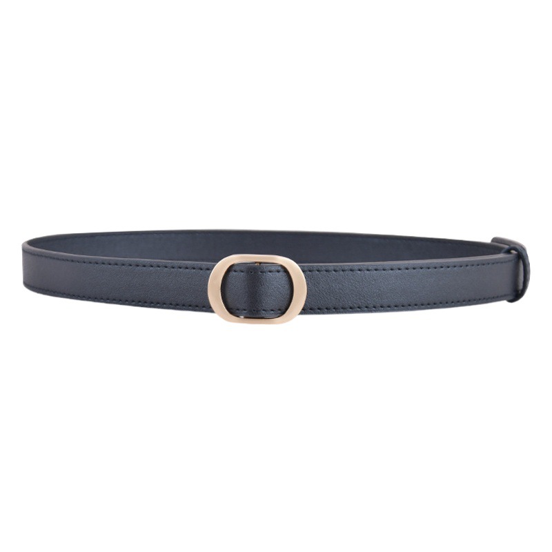 Women's Golden Belt New Women's Slim PU Belt Fashionable Simple All-match Trouser Belt Retro Exquisite Trend