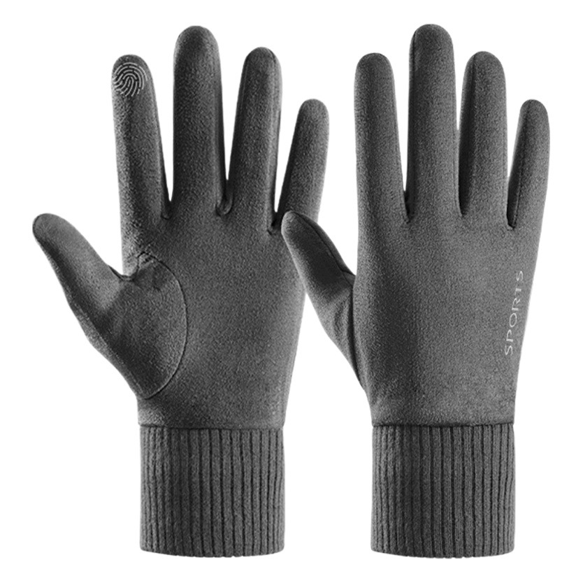 Suede Touch Screen Gloves Autumn and Winter Outdoor Windproof Warm Riding Skiing Cold-proof Motorcycle Gloves DY21