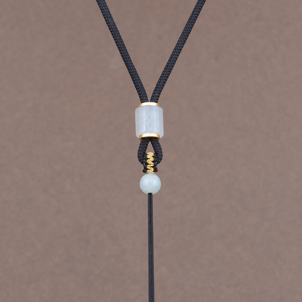 Picture of Jadeite Pendant Lanyard Adjustable Pendant Necklace Matching Rope Bashan Jade Hand-woven Neck Pendant Rope for Men and Women