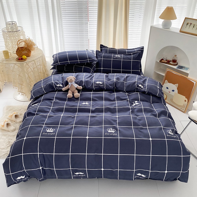 Picture of Four-Piece Brushed Skin-Friendly Thickened Duvet Cover Set, Student Dormitory Three-Piece Quilt Set, Suitable for All Seasons, Internet Celebrity Hot Item