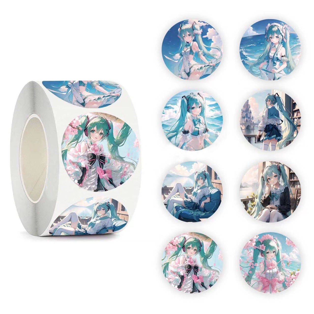 Ins Initial Sound Future Roll Sticker Decorative Hand Account Cartoon Cute Sticker Sealing Sticker Tape Dot Sticker Wholesale