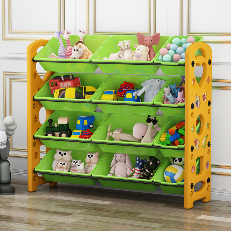 Picture of Children's Toy Storage Rack Household Kindergarten Baby Storage Rack Floor Multi-Layer Finishing Rack Storage Cabinet Plastic Basket