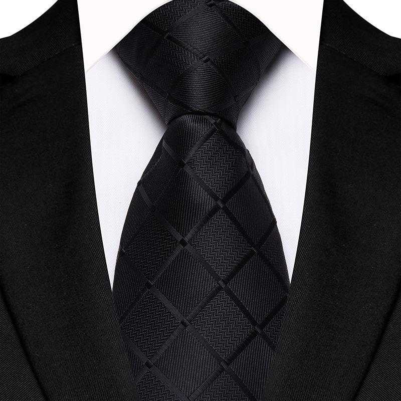 Picture of Men's Tie Polyester Jacquard Fabric Dress Business Stripe Red Wedding Groom Best Man Hand Tie Tie