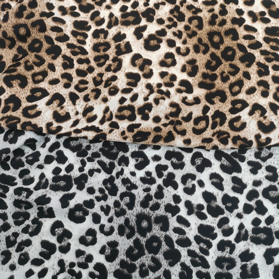 Leopard Print Floral Fabric Fashion Shirt Dress Headdress Soft Drape Polyester Textile Animal Print Fabric