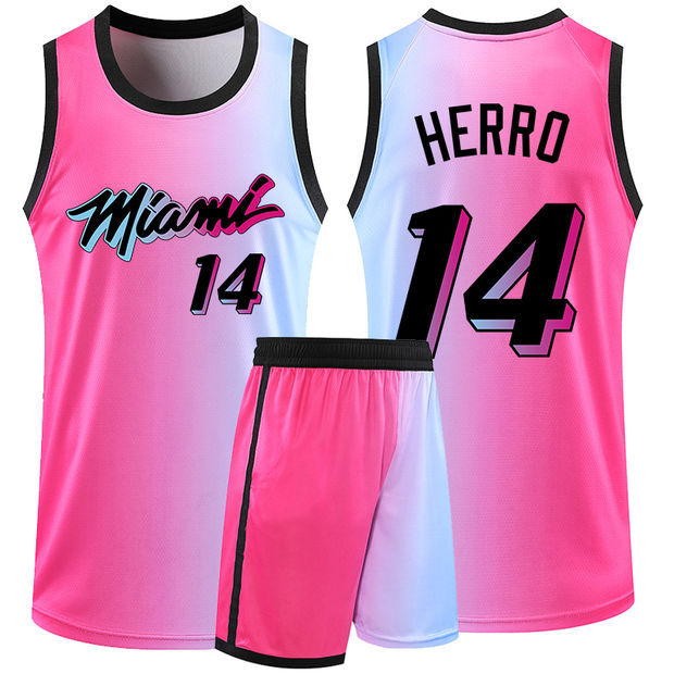 Picture of Heat Wade No.3 Jersey New Season Basketball Uniform Competition Training Team Uniform Set Printing Number