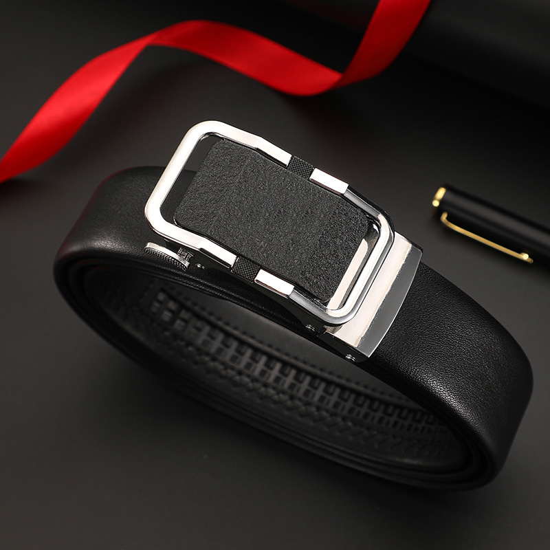 Men's leather belt leather belt cowhide alloy automatic buckle fashion versatile trend leisure business wholesale generation