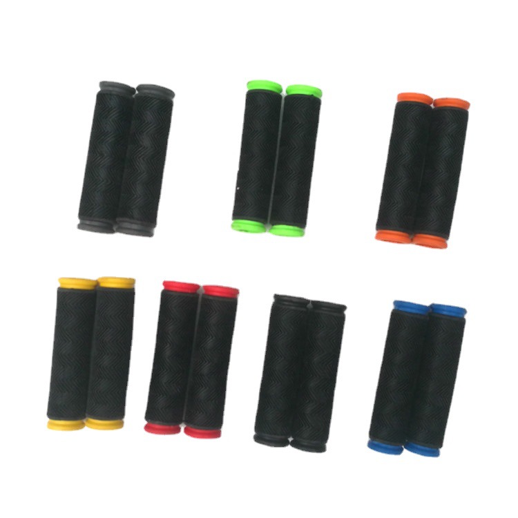 Bicycle Handle Cover Mountain Bike Rubber Water Pattern Handle Cover Double Color Bilateral Soft Rubber Handle Cover Riding Accessories
