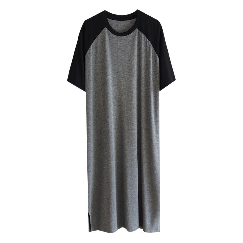 Pajamas Men's Summer Modal Summer Men's Nightgown All-In-One Ice Silk Short-Sleeved Nightgown Large Size Thin Home Clothes