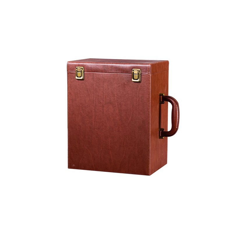 Picture of High-End Six-Bottle Wine Box in Stock, Wine Packaging Gift Box, Six-Bottle Wine Leather Case, Wine Bottle Gift Box, Wine Box