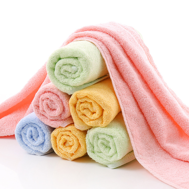 Gaoyang Towel Wholesale Plain Bamboo Fiber Kidsren's Towel 25*50 Beauty Face Wash Baby Kindergarten Small Towel