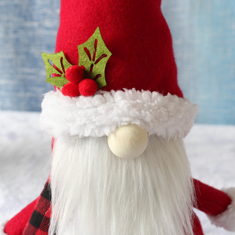 Picture of Zhong Ran Christmas Decorations Ornaments with Hat Santa Snowman Old Man Doll Window Holiday Decoration Faceless Doll