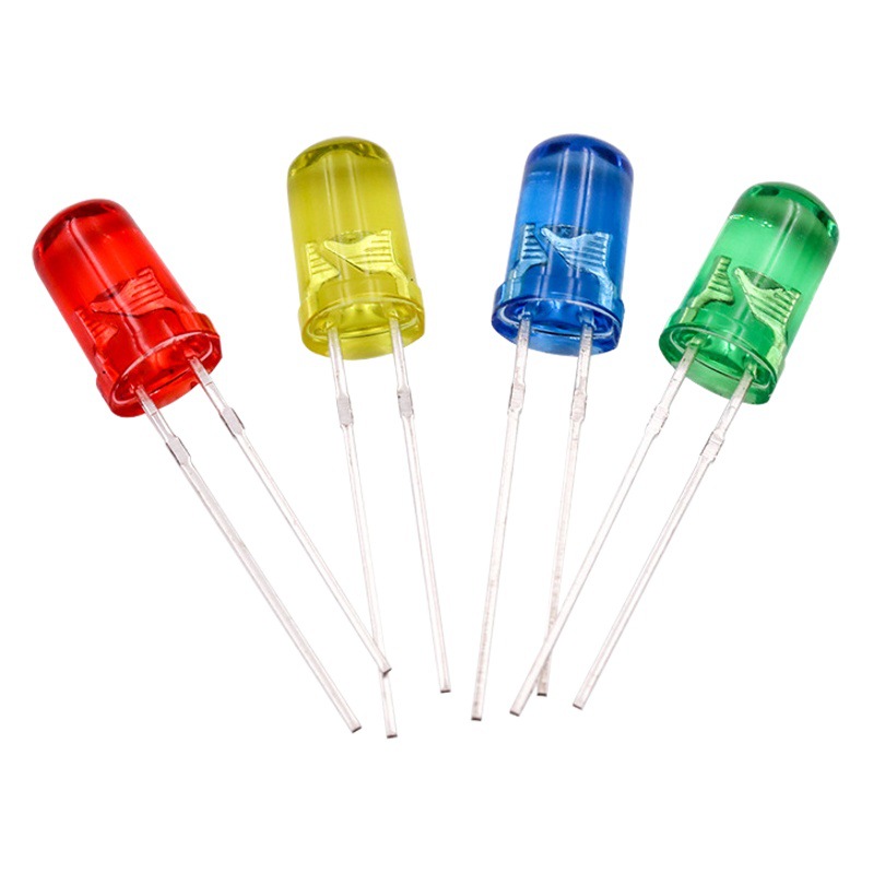 Picture of Manufacturer's 5mm Round Head Clear Short Legs with Edges Red Hair Red Green Hair Green Yellow Yellow Blue F5 High Brightness Led Lamp Beads