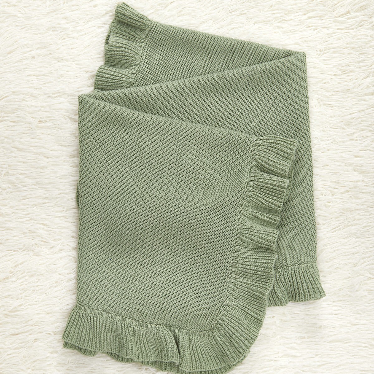 Picture of INS Wind Baby Cotton Ruffled Knitted Blanket Cover Blanket Newborn Blanket Cross-border Amazon AliExpress