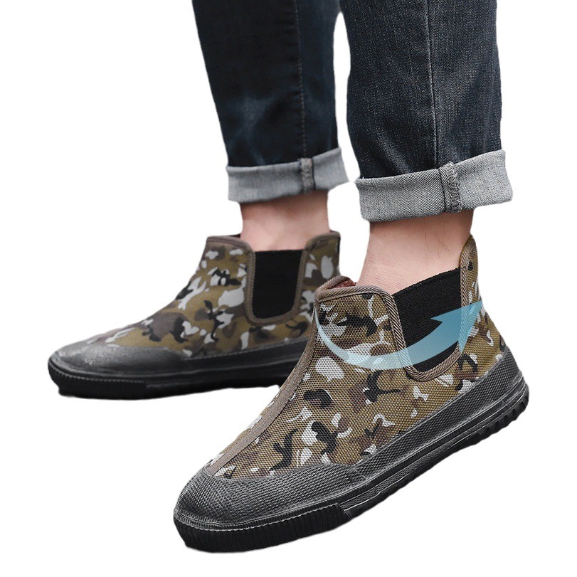 Lutai high-top Labor cotton-padded shoes labor protection shoes construction site rubber shoes winter self-heating outdoor cotton-padded shoes wear-resistant super warm