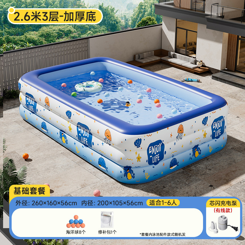 Picture of Swimming Pool Baby Inflatable Swimming Pool Adult Super Large Household Mobile Smart Flash Charging Swimming Pool Outdoor Wholesale