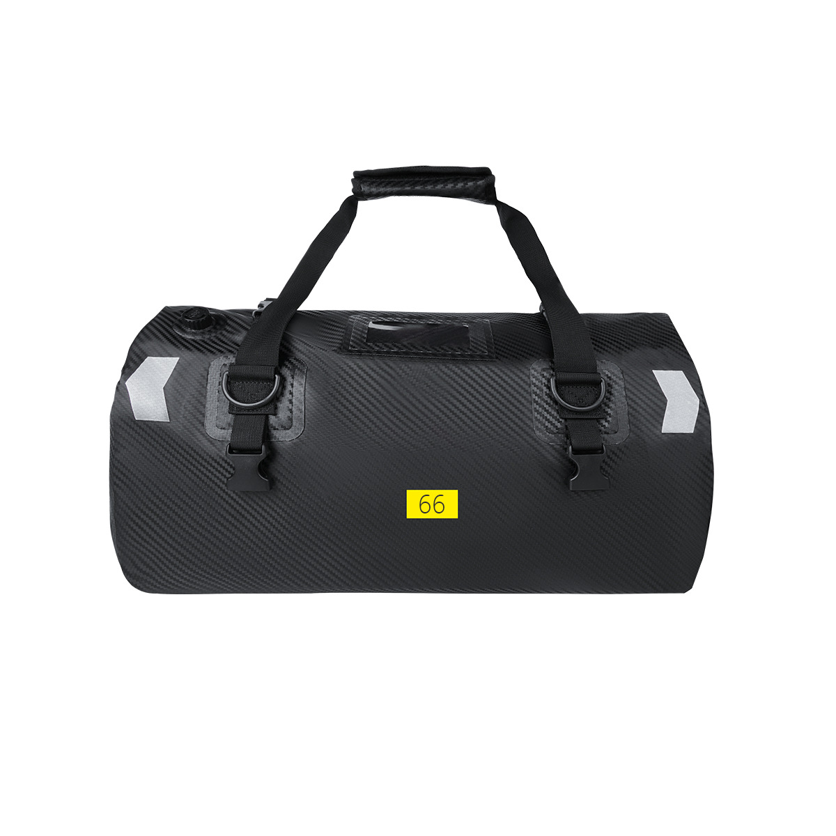 Picture of Modified strap pvc yellow night reflective horizontal bag outdoor camping riding pack waterproof motorcycle tail bag