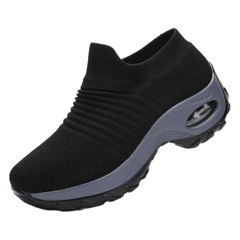 2024 Cross-border Wholesale E-commerce Large Size Amazon Outdoor Women's Shoes Air Cushion Fly Woven Sneakers Shoes Socks Shoes