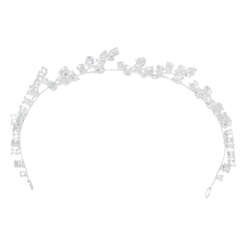Picture of Korean Style Exquisite Crystal Hair Accessories Bridal Crown Wedding Headband Princess Prom Headdress Tassel Headband Accessories