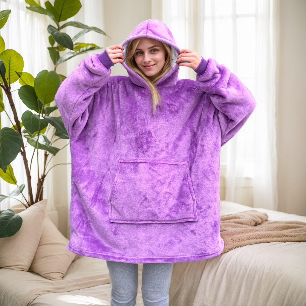 Lazy Clothes Cross-Border Sweatshirt Couple Thickened Cold-Proof Clothing Warm Hooded Outerwear Pajamas Home Wear Processed Flannel