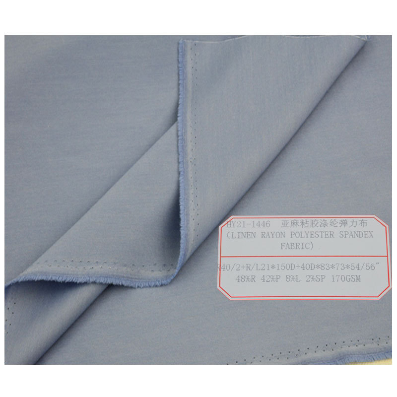 Spring and Summer Solid Color Fashion Woven Linen Viscose Polyester Blended Fabric Fashion Dress Linen Viscose Stretch Cloth