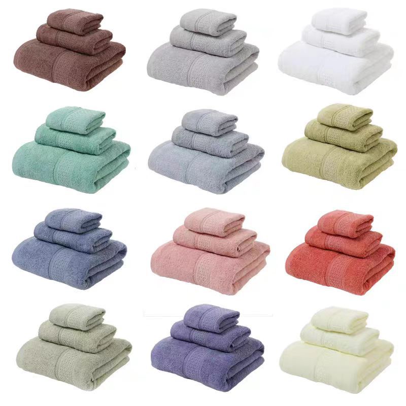Towel bath towel square towel set of three international 100% cotton Amazon AliExpress Tem explosions wholesale