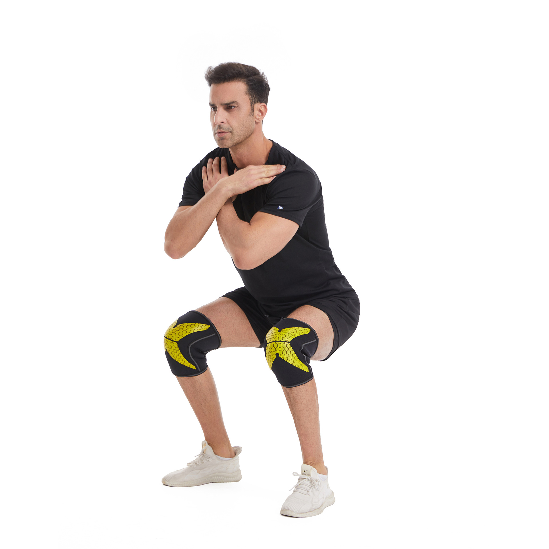 Outdoor Sports Mountaineering Running Non-Slip Silicone Honeycomb Pull-Resistant Weightlifting Knee Pads