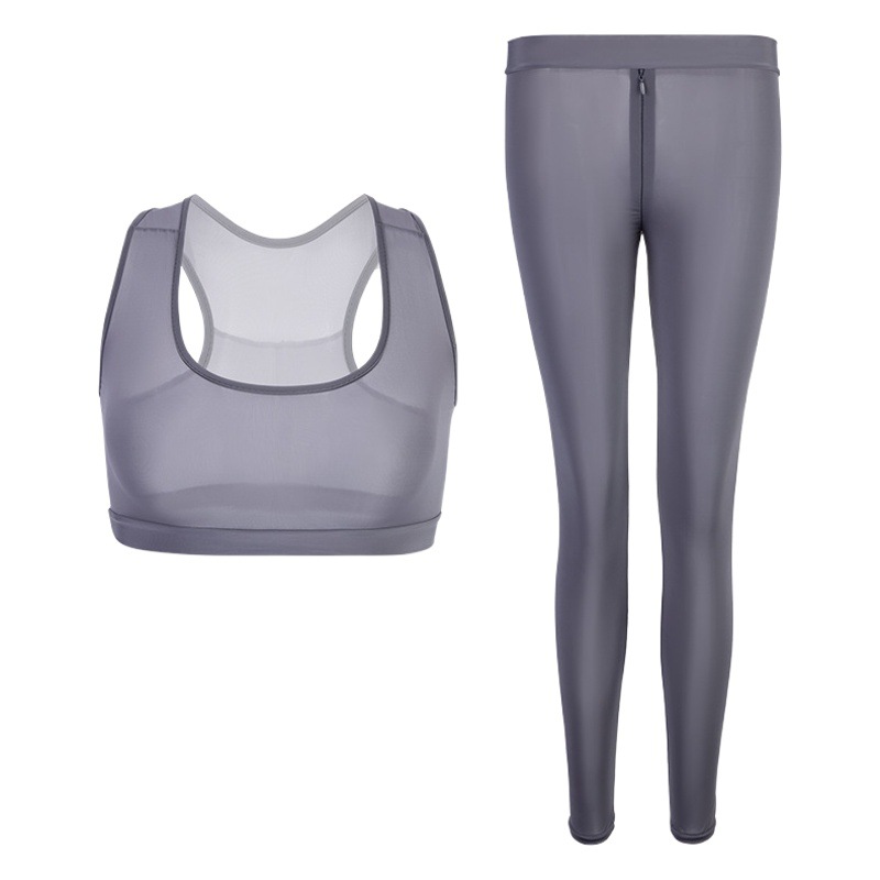 Manyan Sexy Underwear Sexy Tight Zipper Open File Yoga Clothes Sexy Silk Stockings Uniform suit 8940