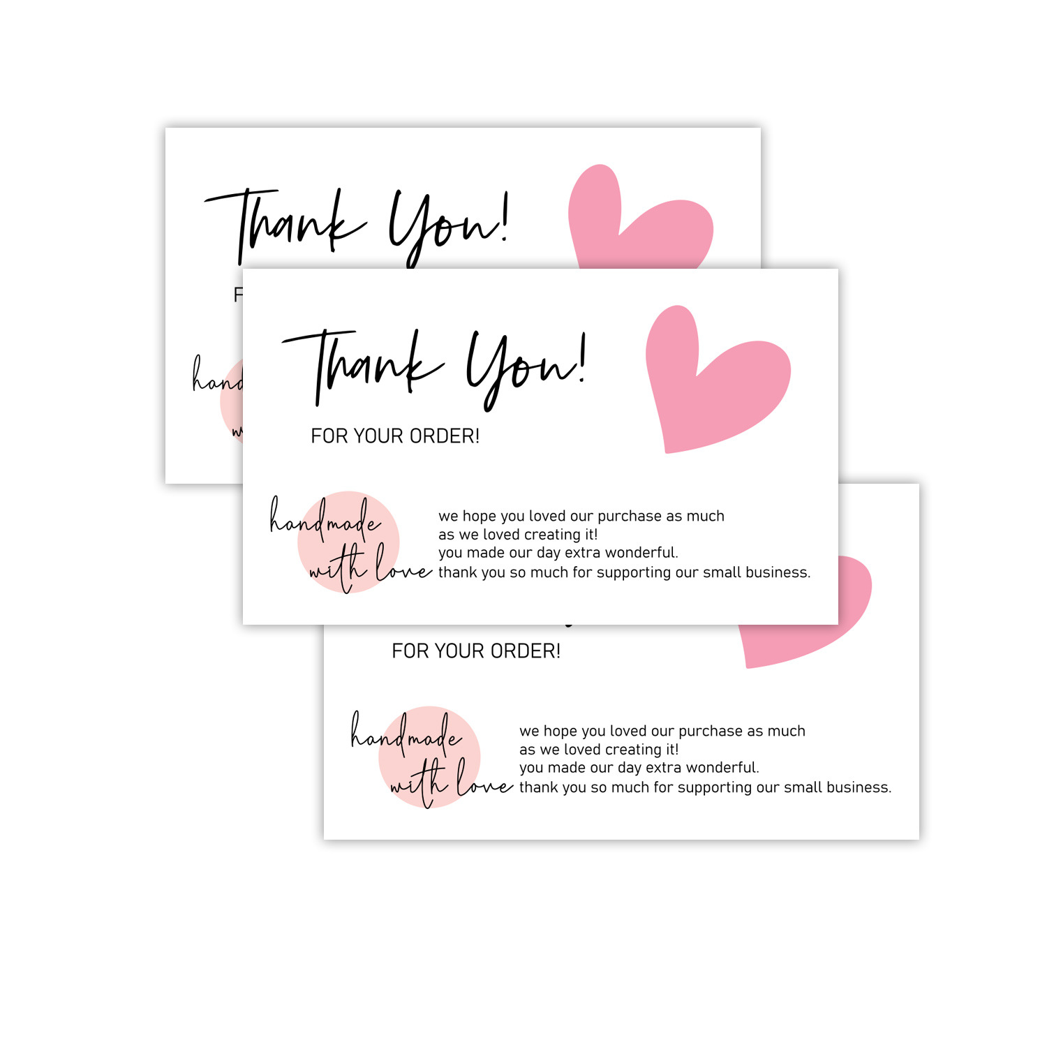 Picture of Amazon Cross-Border Wholesale Pink Thank You Card Coated Paper Card Thank You Gift Card Packaging Card