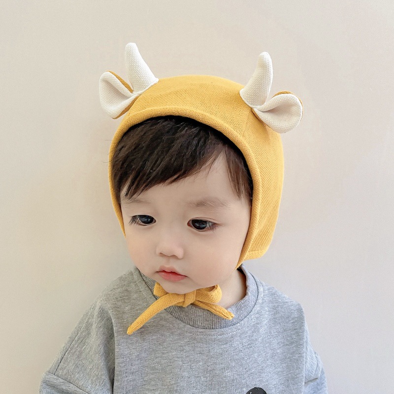 Picture of Baby Hat Spring and Autumn Baby Cute Super Cute Autumn and Winter Baby Ear Protection Newborn Female Baby Fetal Hat Boy