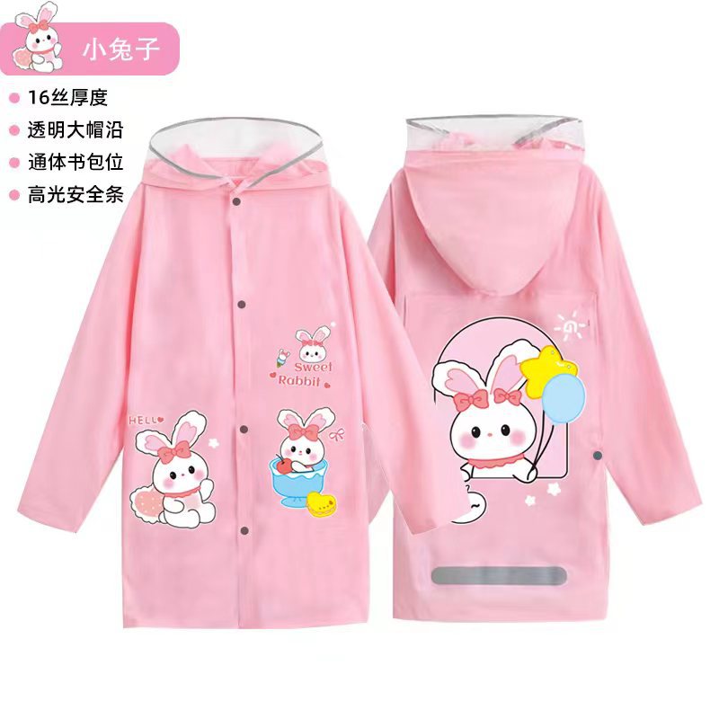 Picture of Kidsren's Whole Body Primary and Secondary School Students' Enlarged Schoolbags Baby Ponchos Thickeneded Long Waterproof Kindergarten Raincoats