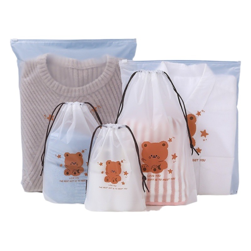 Wholesale Thickened Plastic Travel Storage Bags with Zippers for Socks, Towels, Teddy Bears, and Underwear Packaging