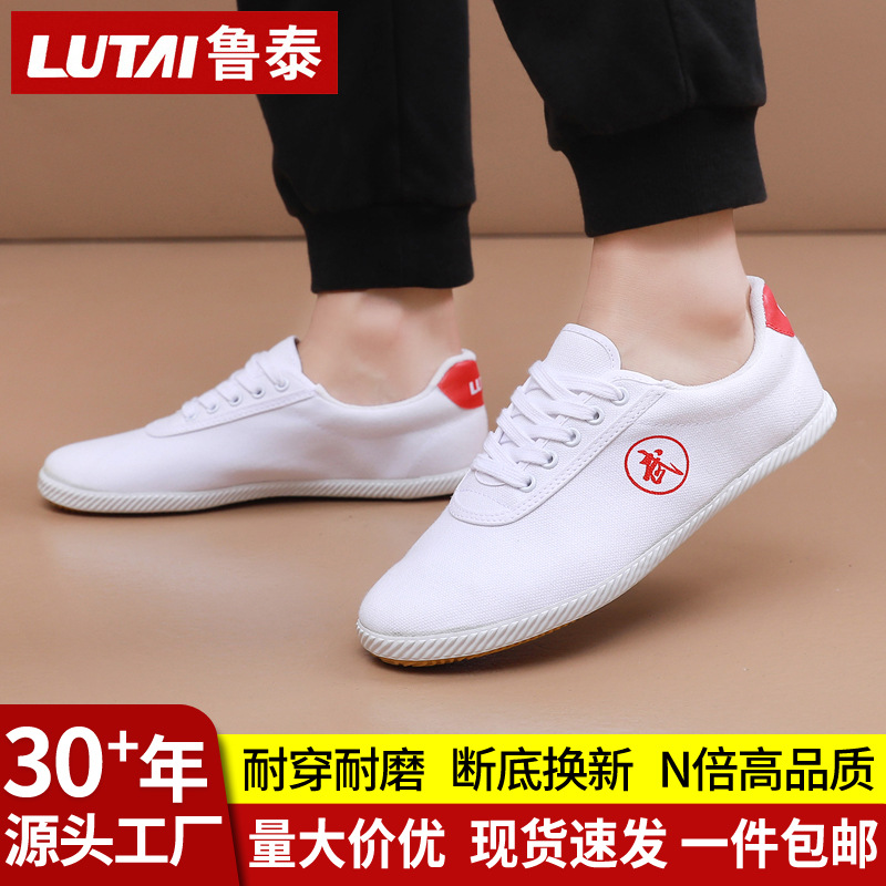 Lu Tai Wushu Shoes Competition Shoes Tai Chi Shoes Men's Canvas Summer Women's White Canvas Shoes Sneakers Track and Field Shoes